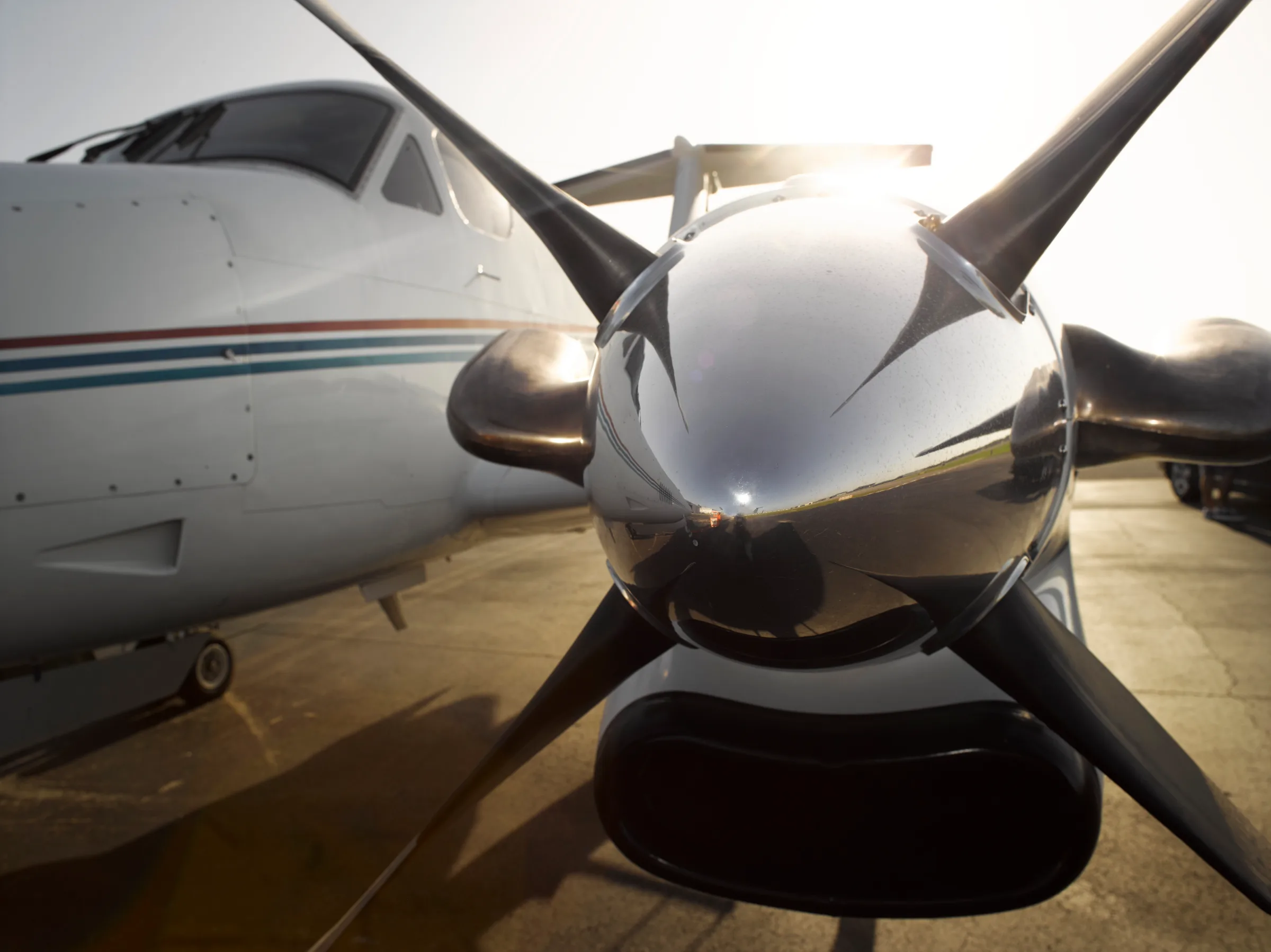Exterior view of a 1983 Beechcraft King Air F90.
