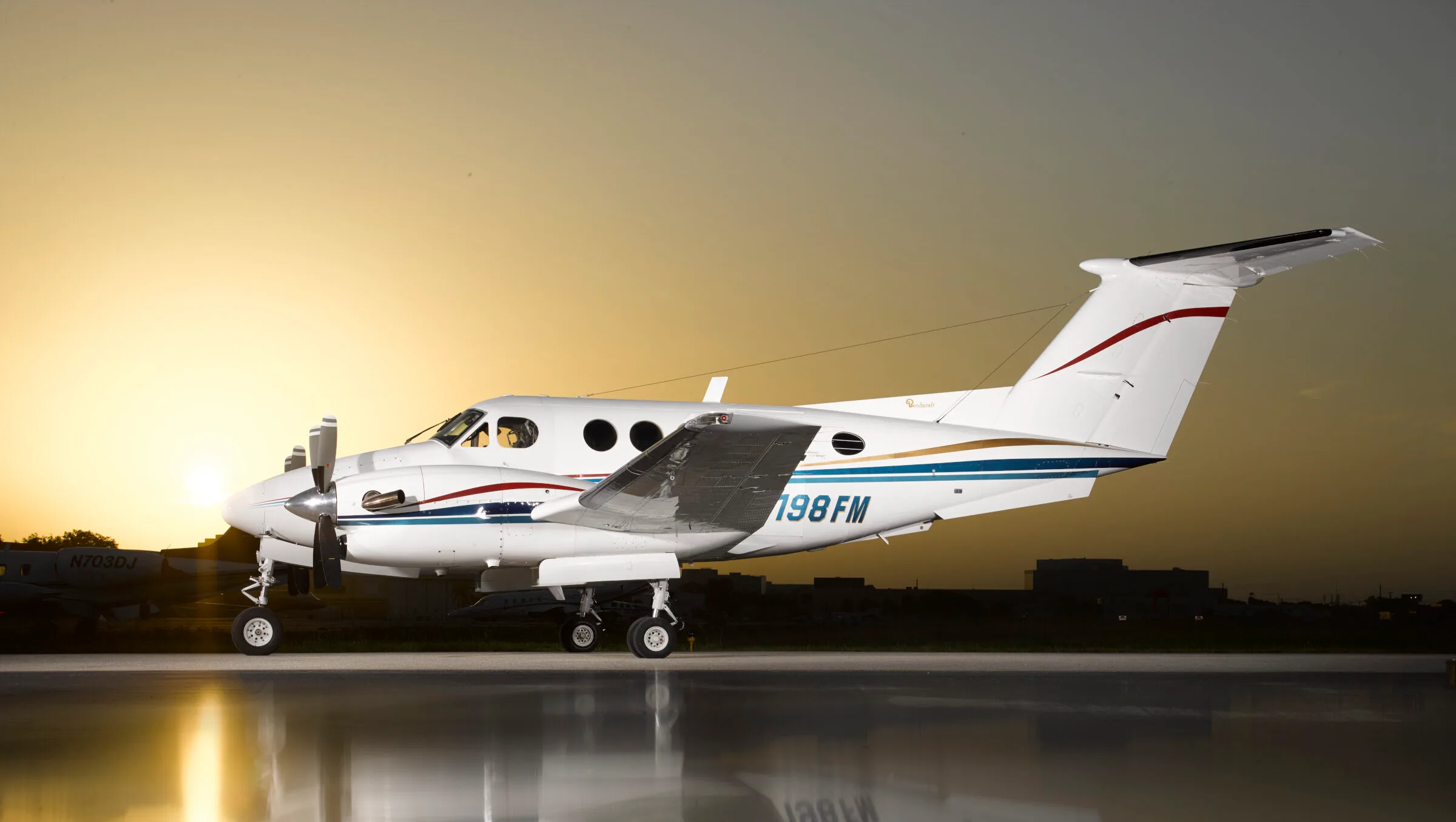 Marketing image of a 1983 Beechcraft King Air F90.