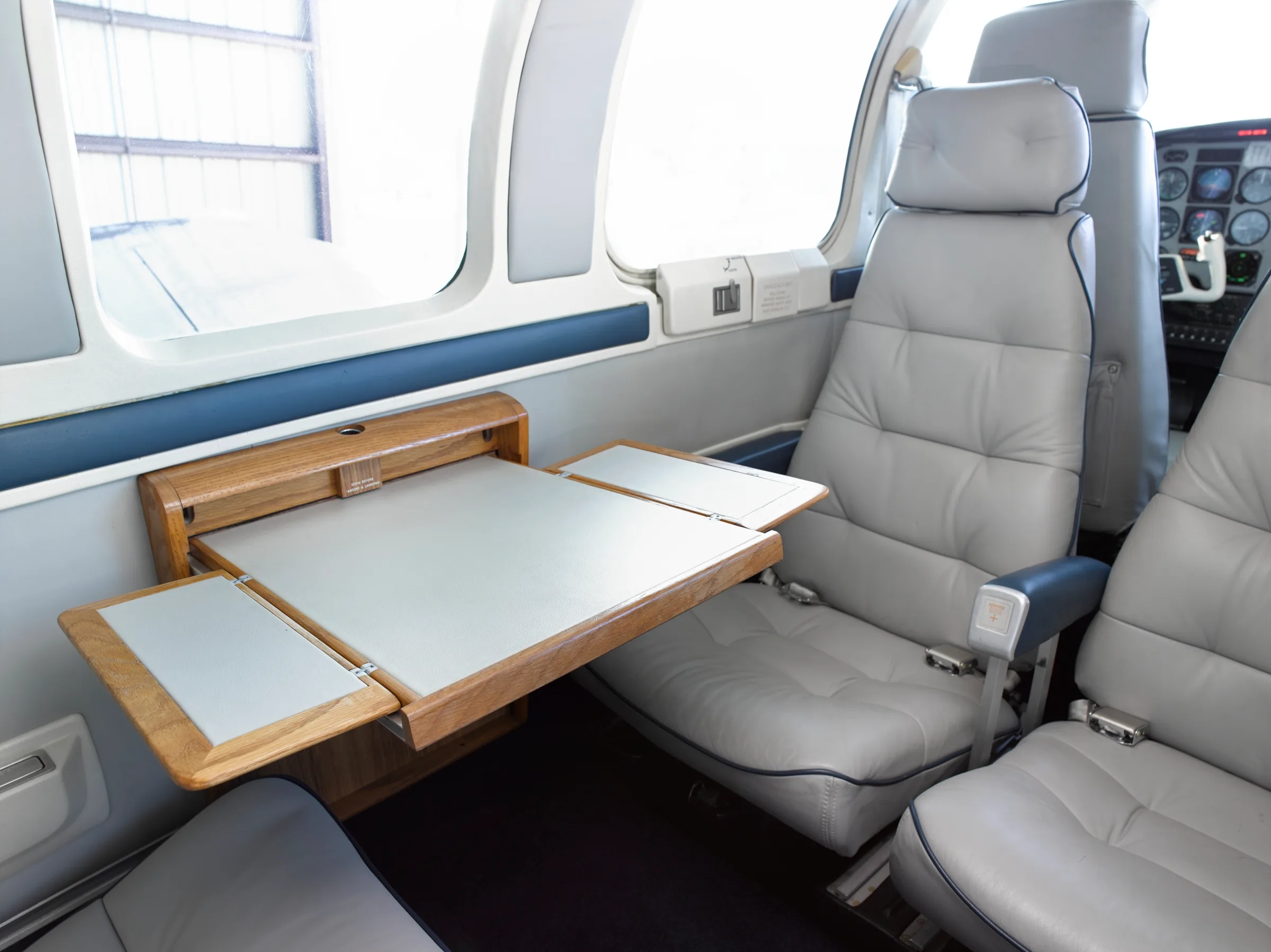 Cabin interior of a 1990 Beechcraft 58 Baron.