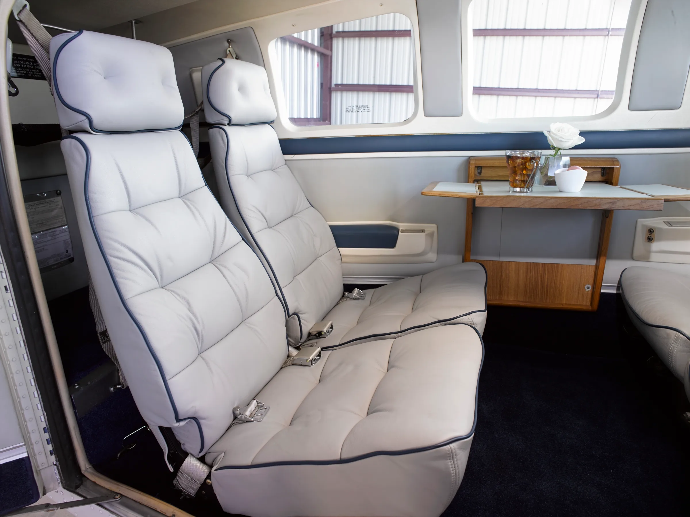 Cabin interior of a 1990 Beechcraft 58 Baron.