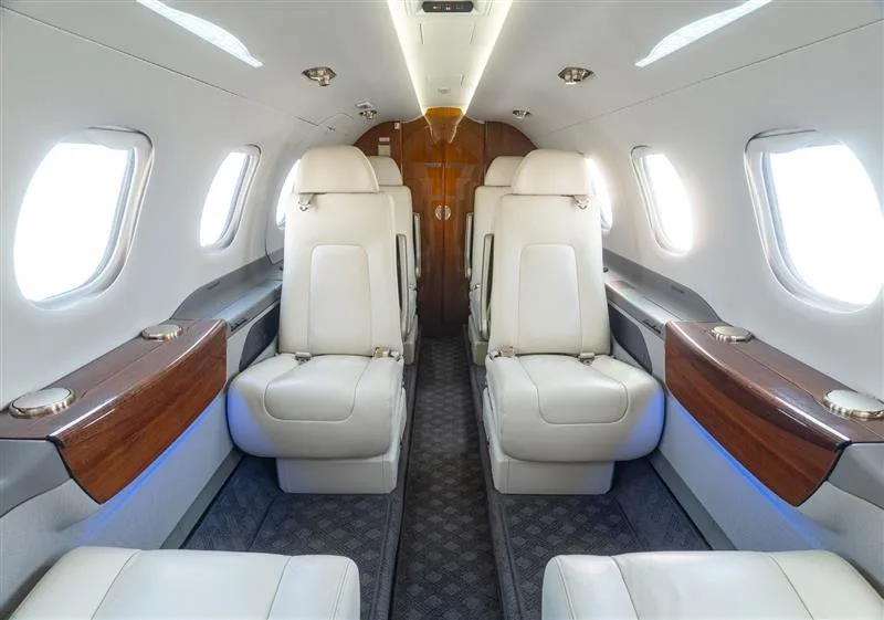 Cabin interior of a 2012 Embraer Phenom 300.