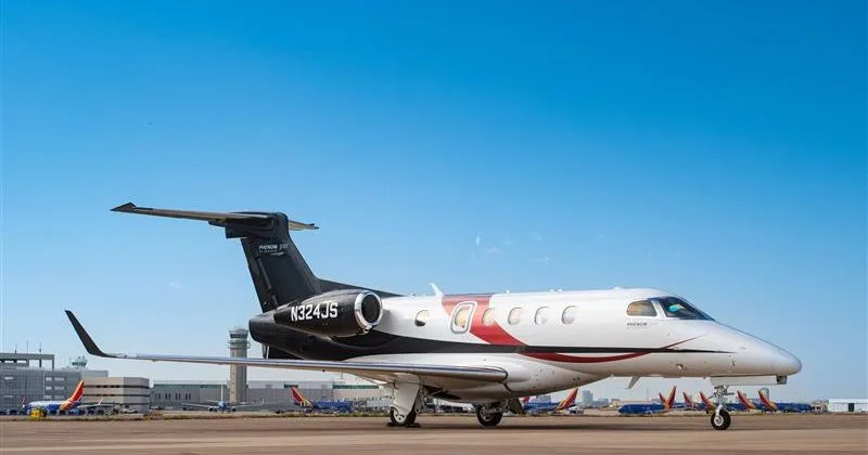 Exterior view of a 2012 Embraer Phenom 300.
