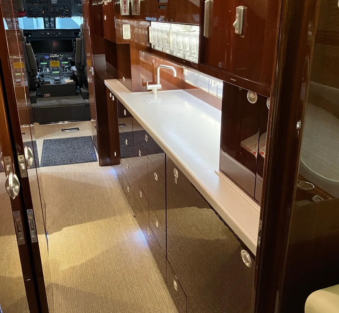 Cabin interior of a 2015 Gulfstream G550.