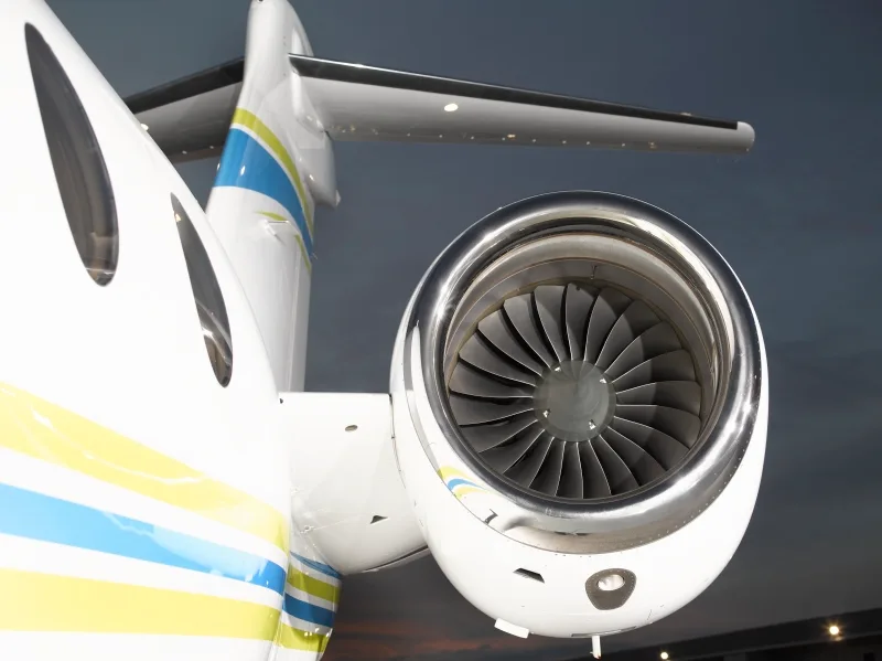 Engine detail of a 2013 Gulfstream G280.