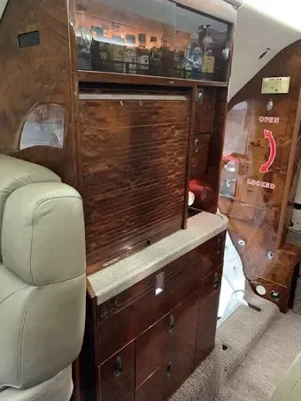 Cabin interior of a 2000 Hawker.