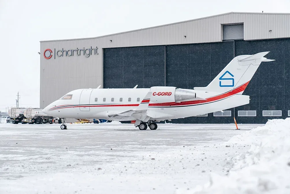 Exterior view of a 1993 Bombardier Challenger.