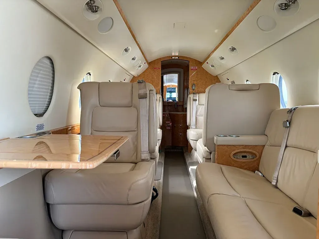 Cabin interior of a 2016 Gulfstream.