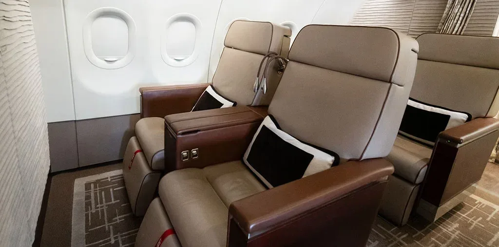 Cabin interior of a 2014 Airbus ACJ320.