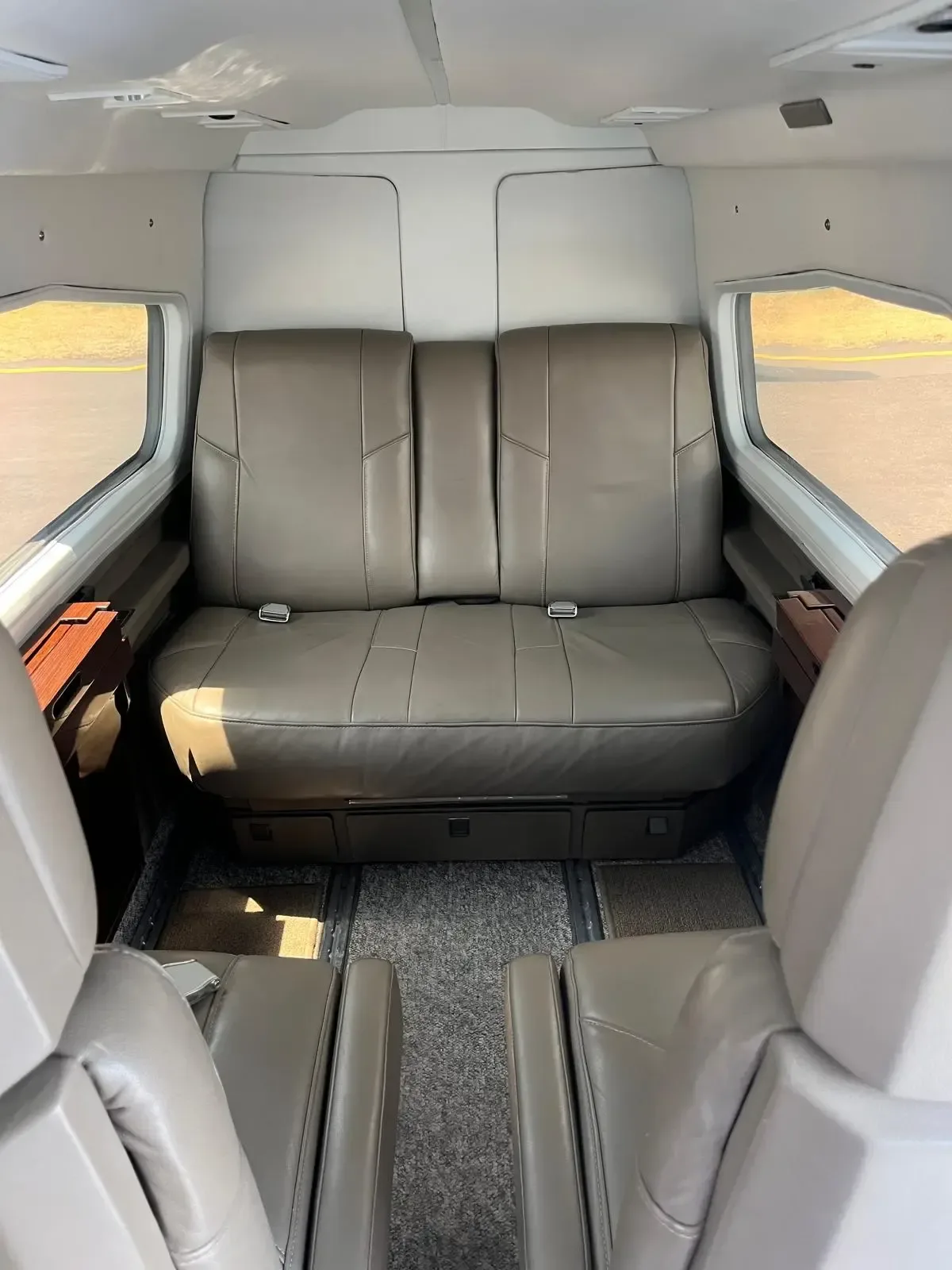 Cabin interior of a 1977 Twin Commander 690B.