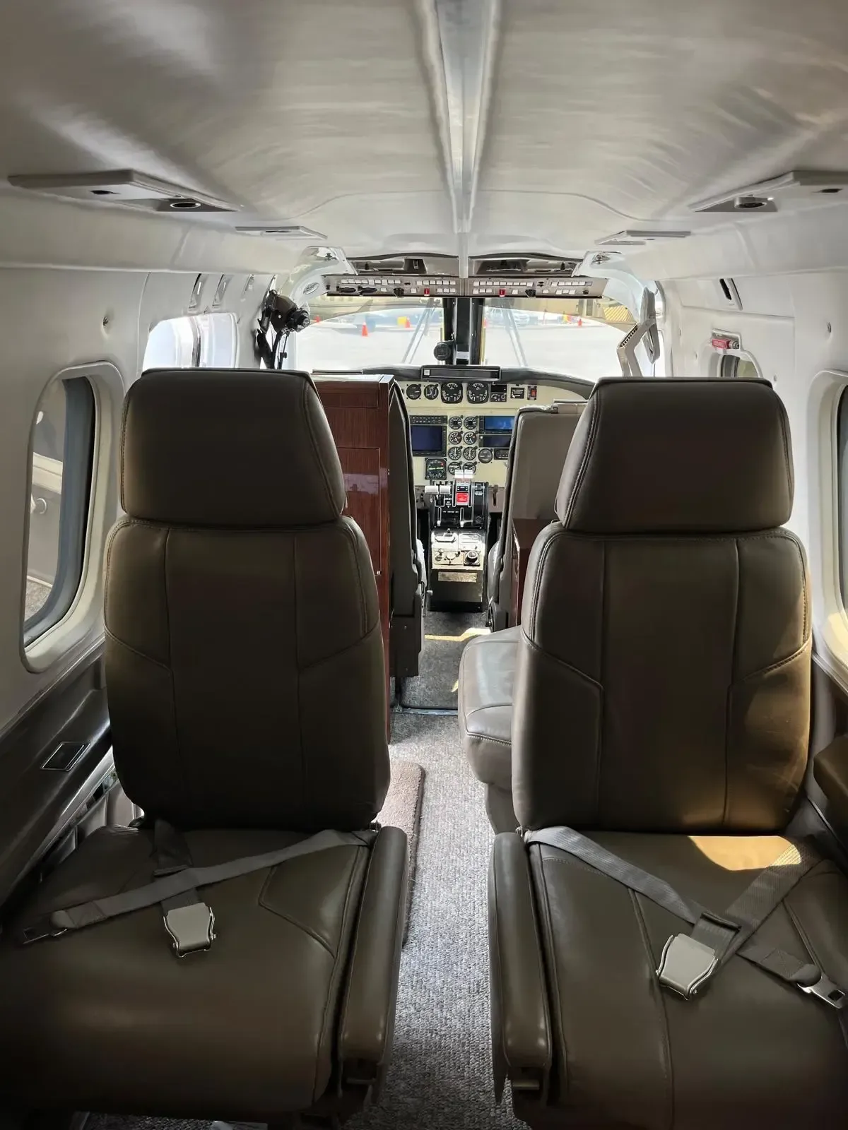 Cabin interior of a 1977 Twin Commander 690B.