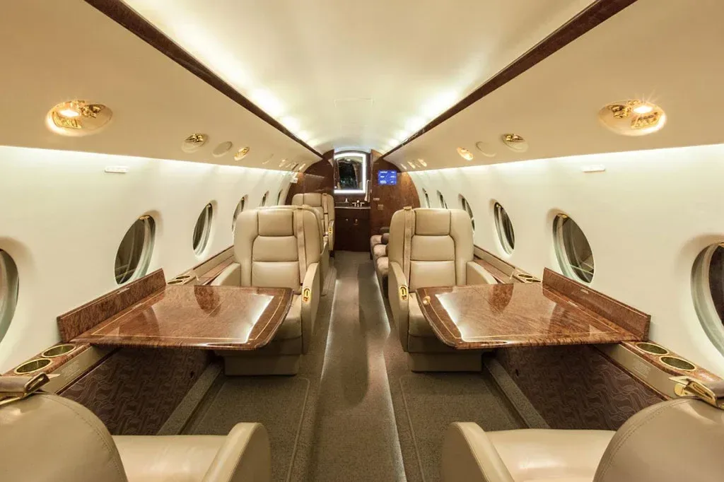 Cabin interior of a 2002 Gulfstream.
