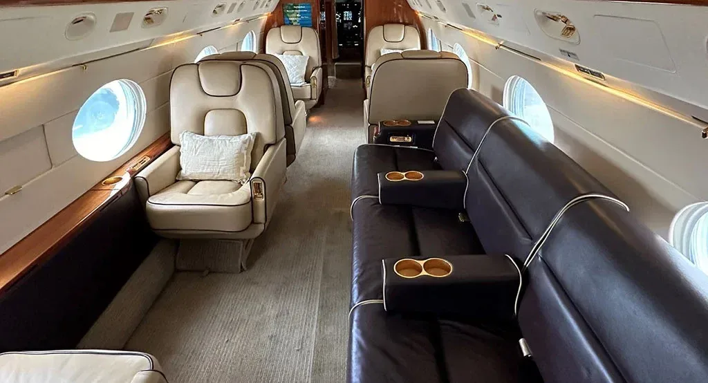 Cabin interior of a 2001 Gulfstream GIV.