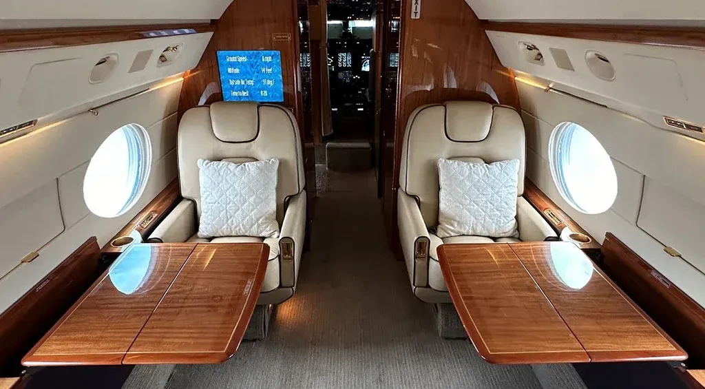 Cabin interior of a 2001 Gulfstream GIV.