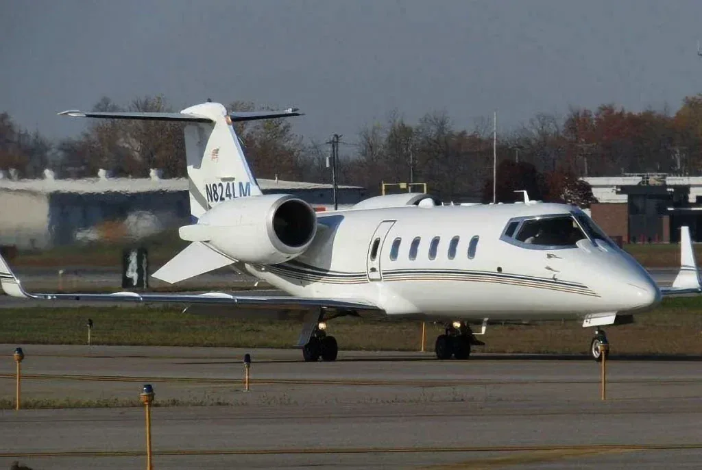 Exterior view of a 2012 Learjet, 60-410.