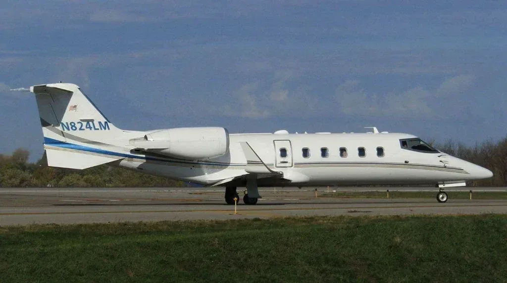 Exterior view of a 2012 Learjet, 60-410.