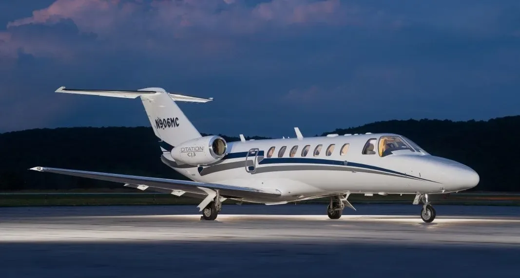 Exterior view of a 2010 Cessna Citation CJ3, N352AV.