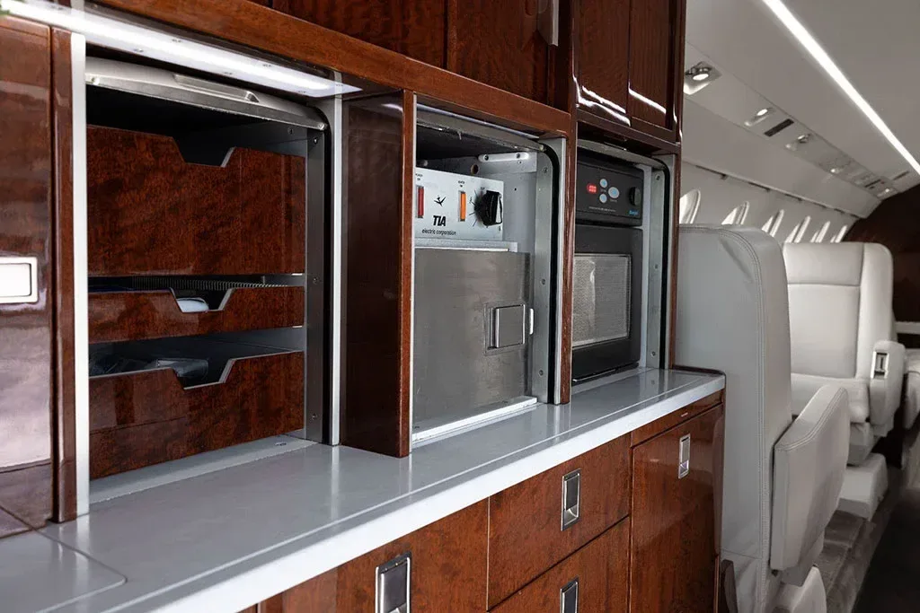Cabin interior of a 2002 Dassault Falcon.