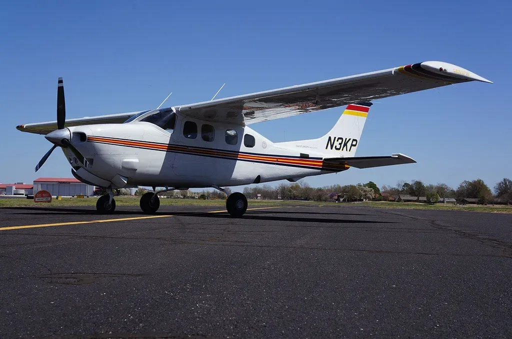 Exterior view of a 1981 Cessna P210N, N3KP.