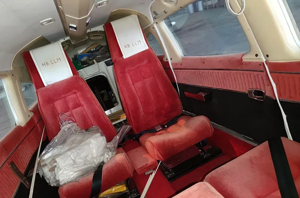Cabin interior of a 1979 Piper Seneca II.