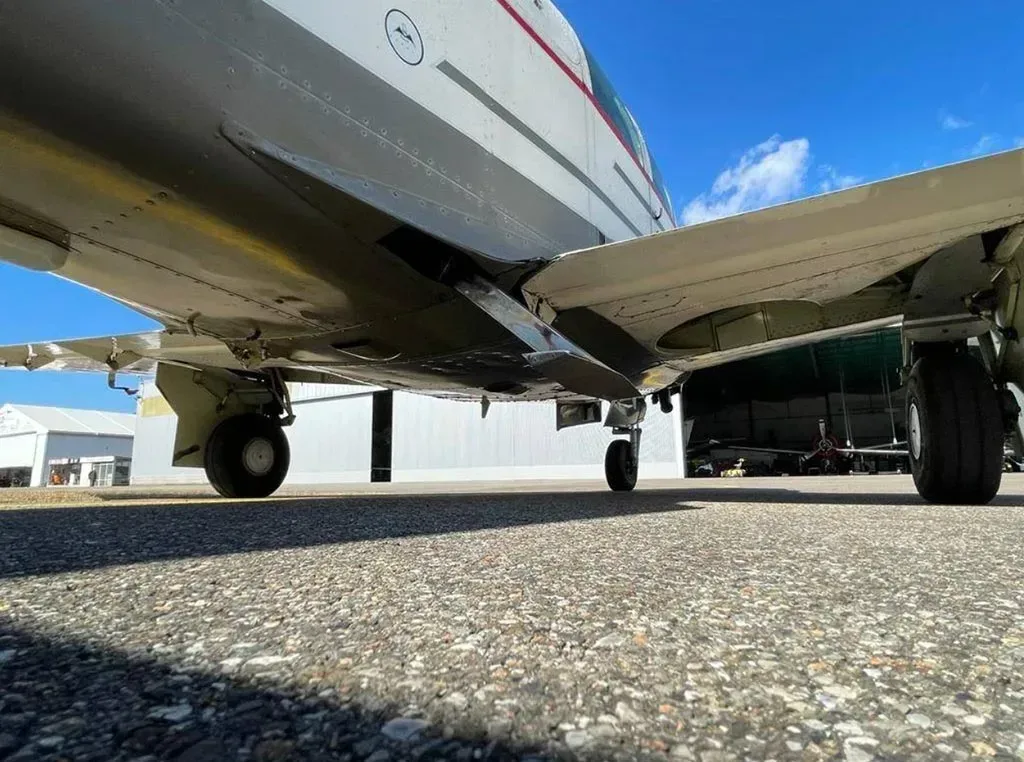 Exterior view of a 1965 Mooney M20E.