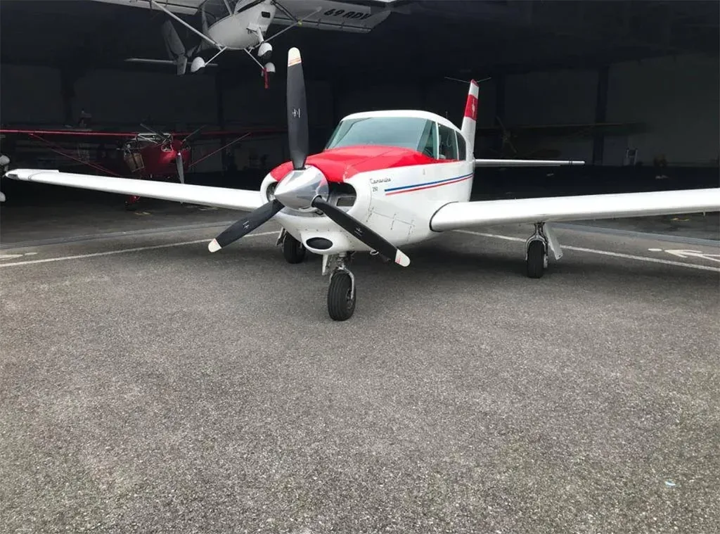 Exterior view of a 1960 Piper Comanche, 24-2320.