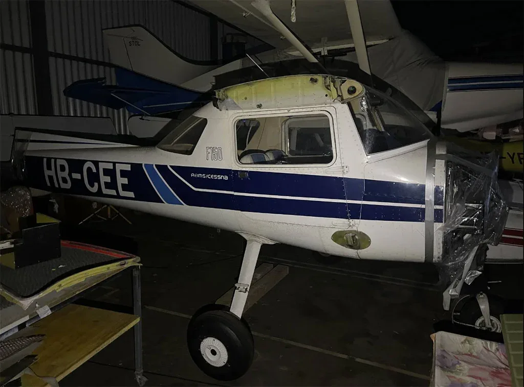 Exterior view of a 1974 Cessna 150.