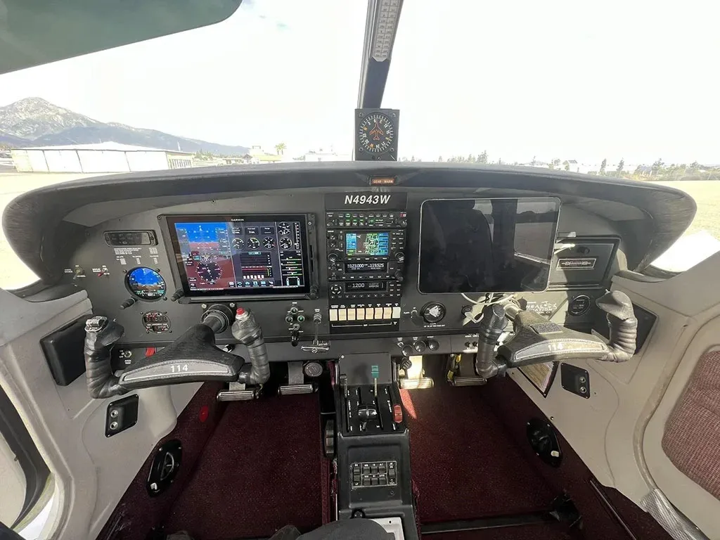 Cockpit and instrument panel of a 1977 Commander.