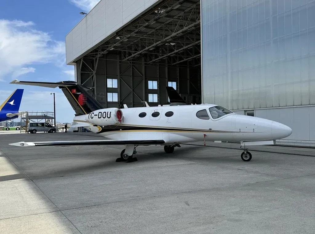 Cabin interior of a 2010 Cessna Citation.
