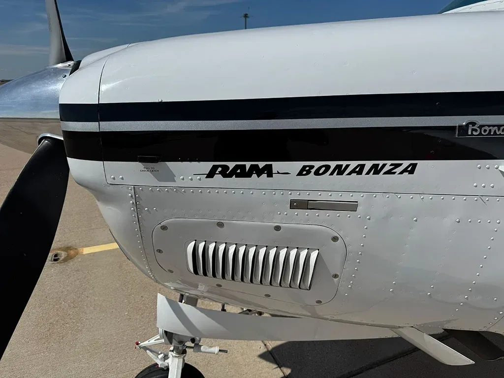 Exterior view of a 1994 Beechcraft Bonanza, E-2911.