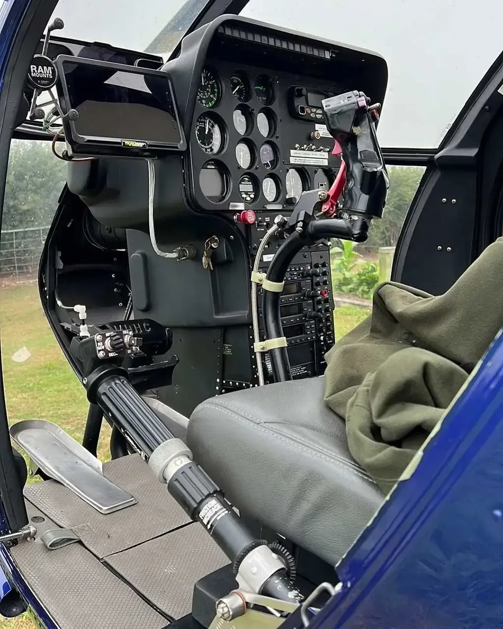 Cockpit and instrument panel of a 2014 McDonnell Douglas 530F.