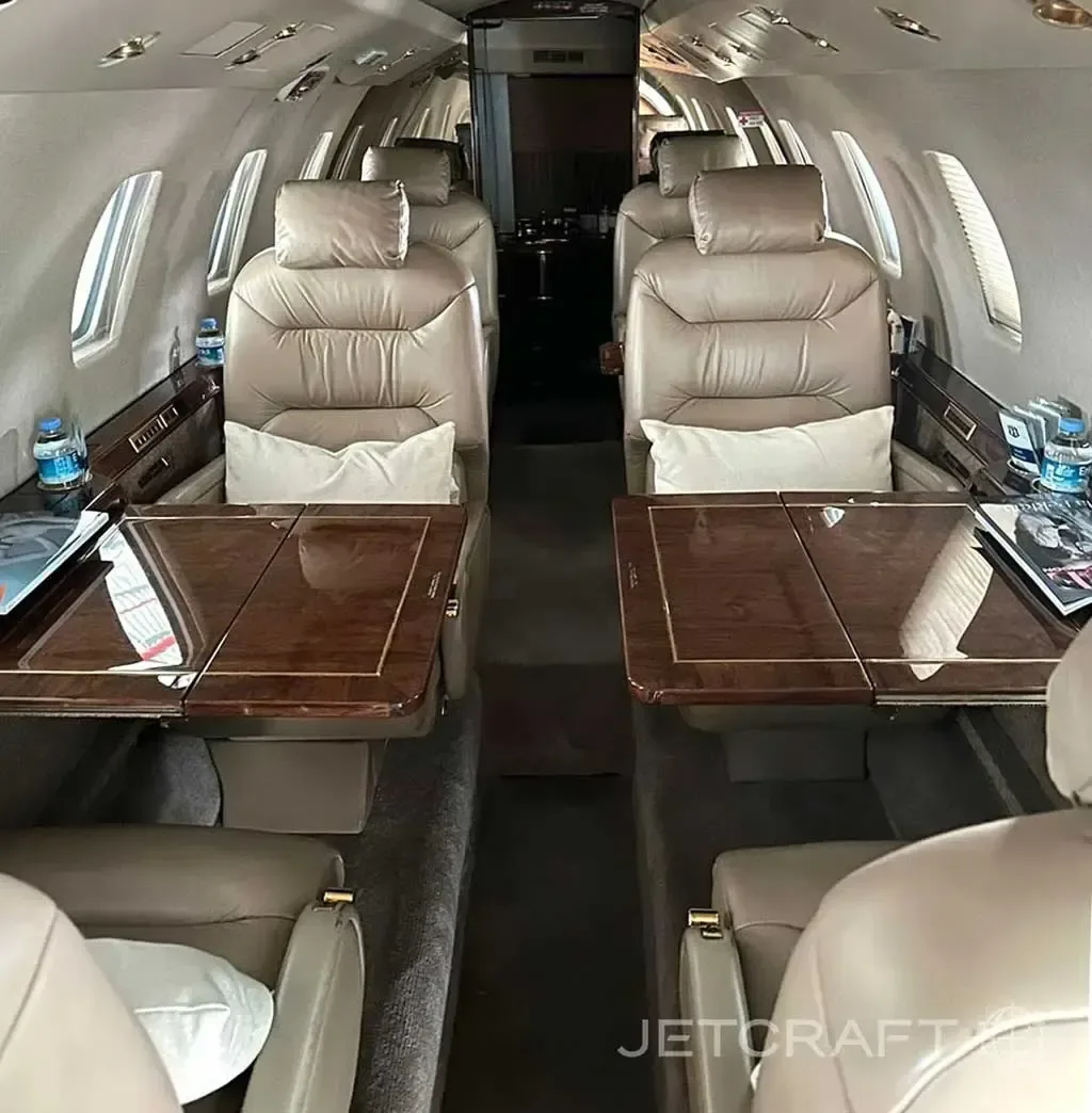 Cabin interior of a 1998 Cessna Citation VII.