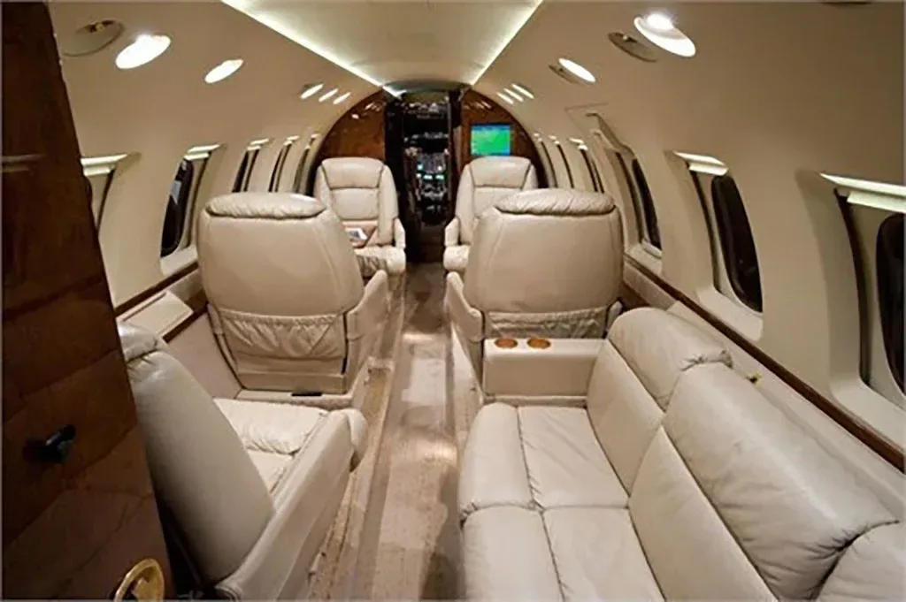 Cabin interior of a 1993 Hawker.