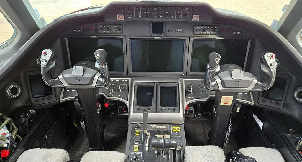 Cockpit and instrument panel of a 2014 Cessna Citation Sovereign+.