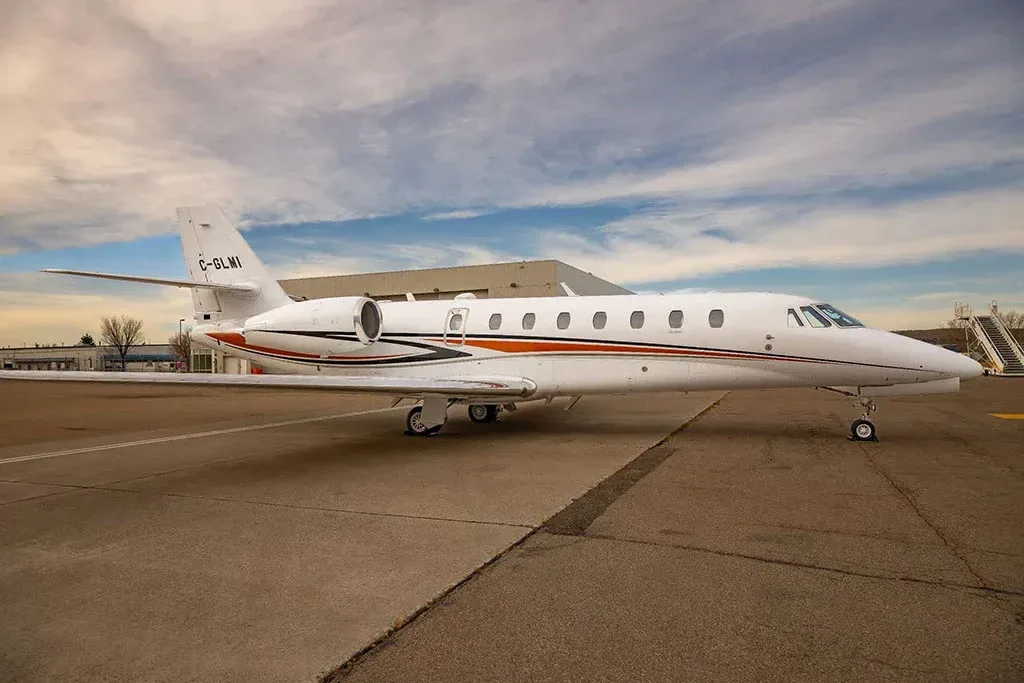Cockpit and instrument panel of a 2014 Cessna Citation Sovereign+.