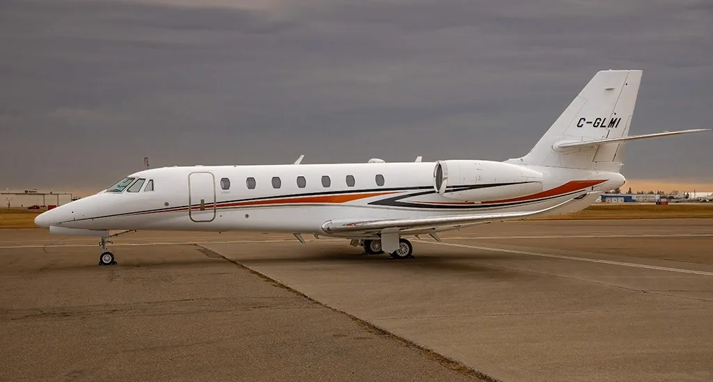 Exterior view of a 2014 Cessna Citation Sovereign+.