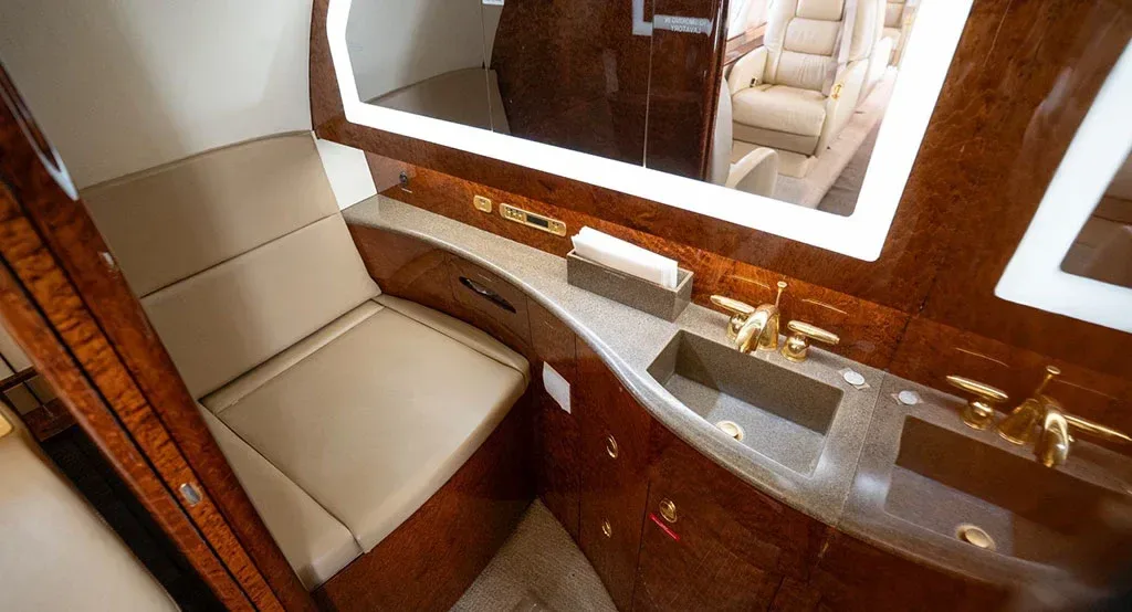 Cabin interior of a 2002 Gulfstream G200.