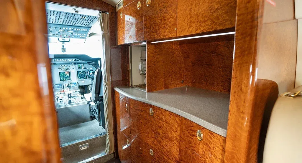 Cabin interior of a 2002 Gulfstream G200.