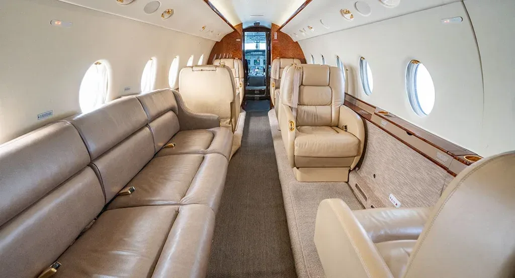 Cabin interior of a 2002 Gulfstream G200.
