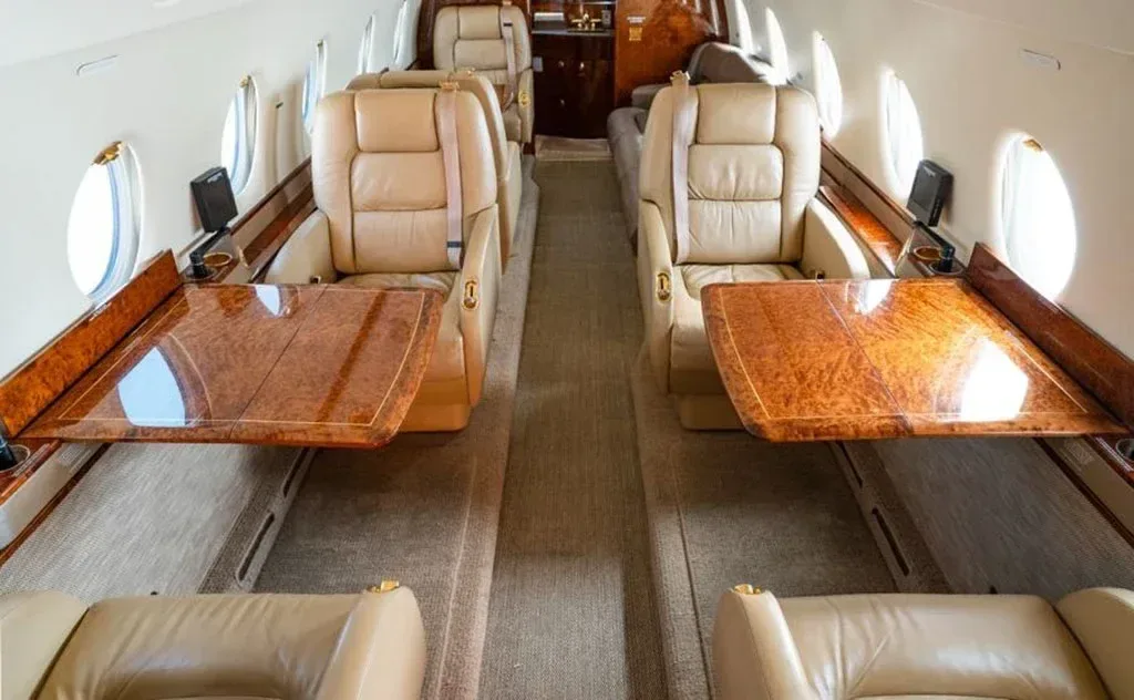 Cabin interior of a 2002 Gulfstream G200.