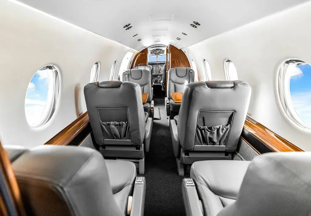 Cabin interior of a 2008 Hawker.