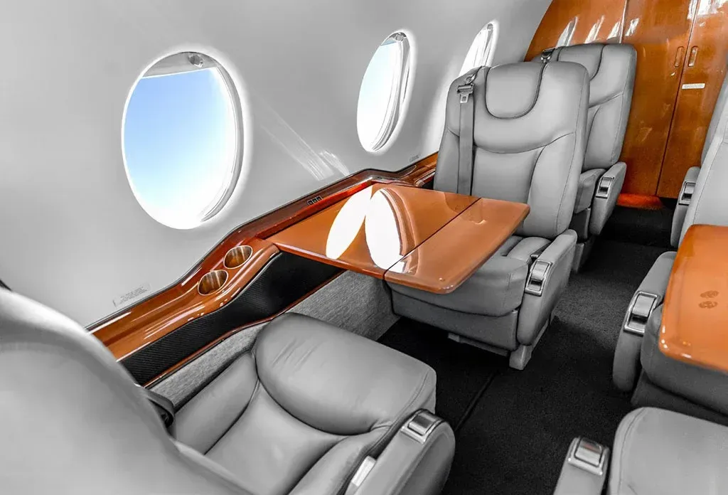Cabin interior of a 2008 Hawker.