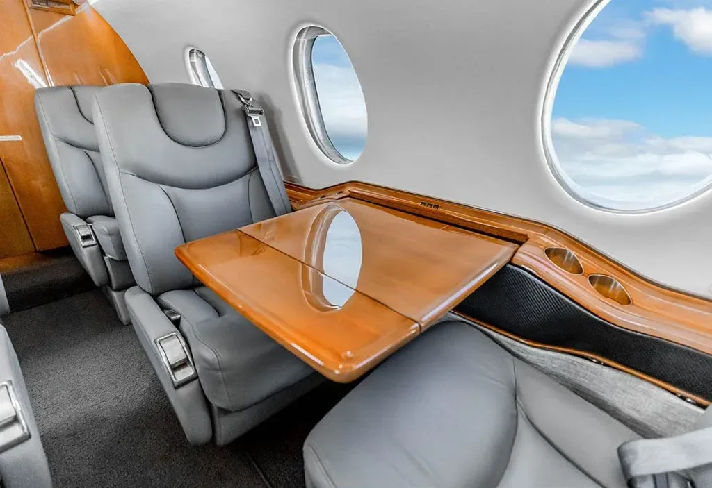 Cabin interior of a 2008 Hawker.