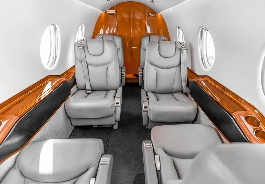 Cabin interior of a 2008 Hawker.