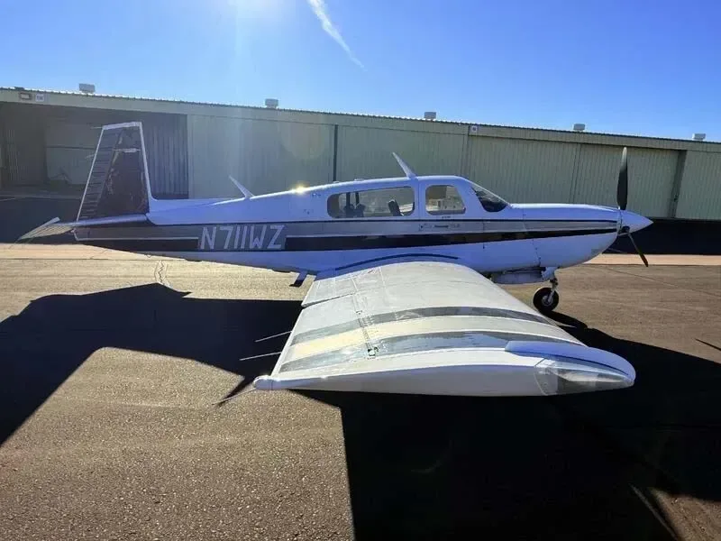 Exterior view of a 1990 Mooney, 27-0042.