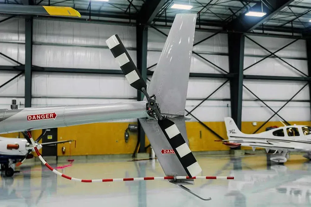 Exterior view of a 2015 Robinson R44.