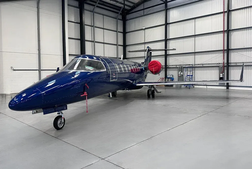 Exterior view of a 2008 Learjet 45 XR.