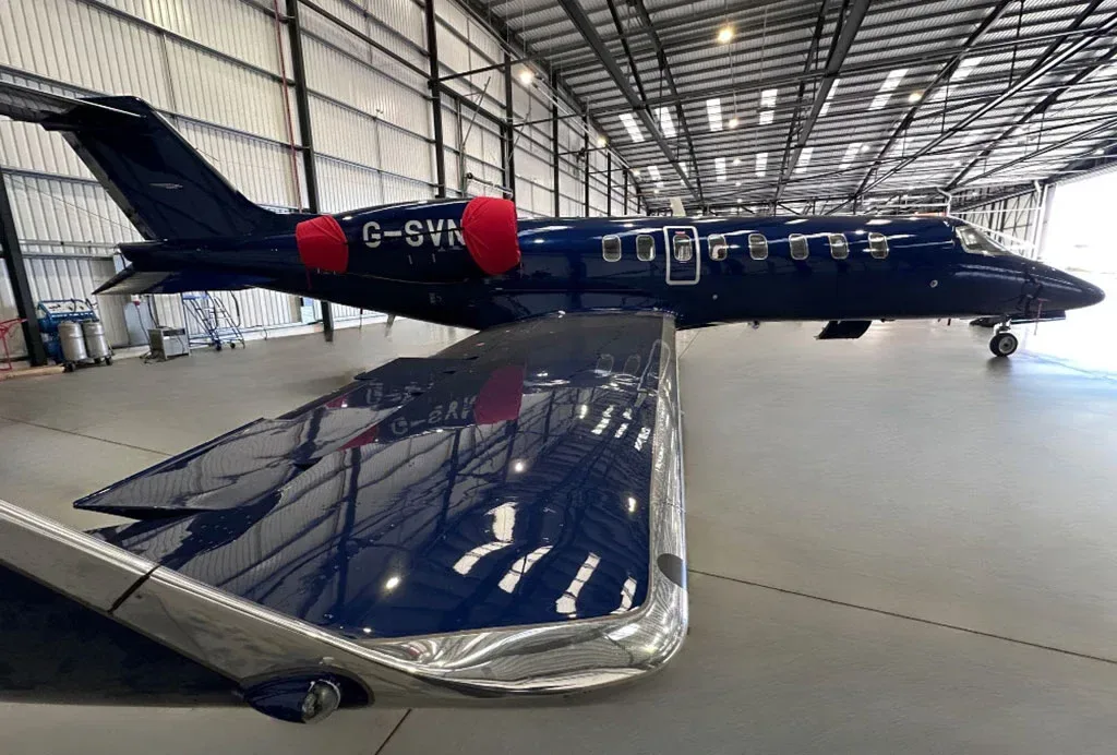 Exterior view of a 2008 Learjet 45 XR.
