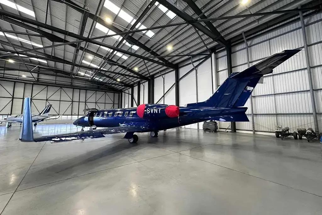 Exterior view of a 2008 Learjet 45 XR.