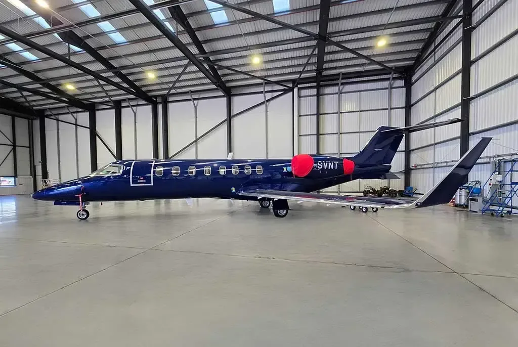 Exterior view of a 2008 Learjet 45 XR.