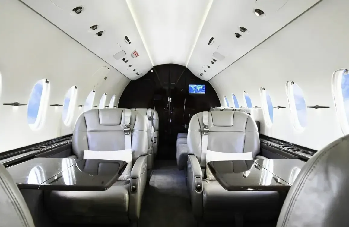 Cabin interior of a 2008 Hawker.